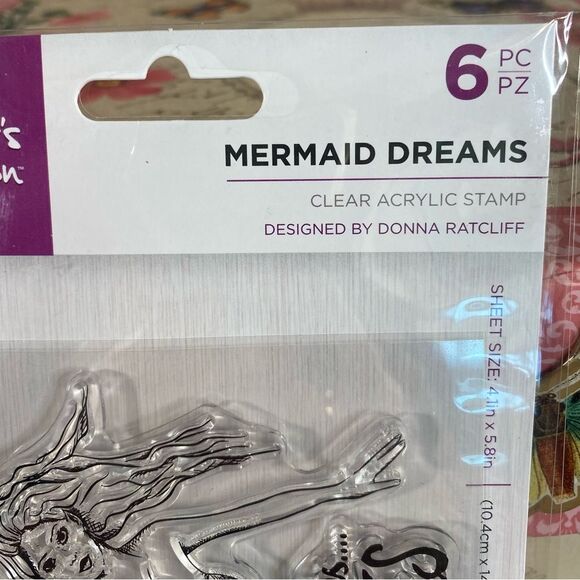Crafter's Companion Clear Acrylic Mermaid Dreams 6 Pieces for Handmade Cards - Picture 2 of 5